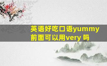 英语好吃口语yummy前面可以用very 吗